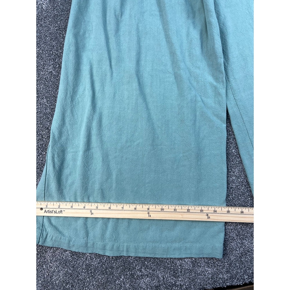 Anrabess Sage Green Boho Smocked Wide-Leg Palazzo Lounge Pants Women's Size XXL - Picture 7 of 9